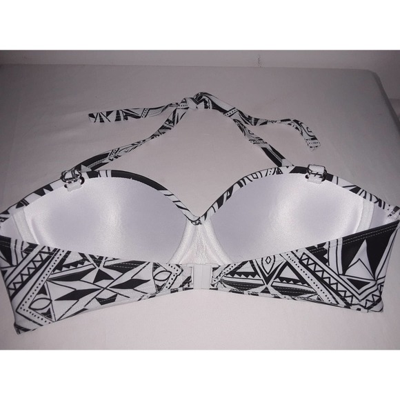 NIP Bikini Sz S Aztec Print Black & White 2 Piece Swimsuit Padded Top - Picture 4 of 6